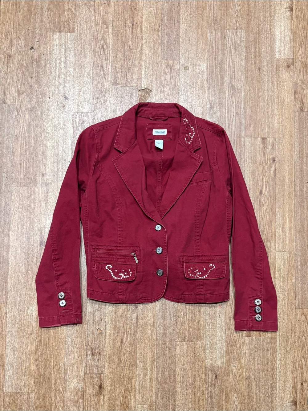 Vintage Maurices Burgundy Blazer Jacket